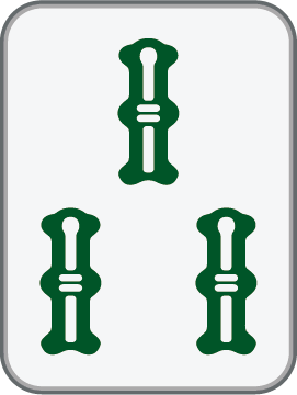 3 Bam mahjong tile, sourced reference artwork