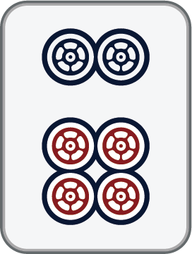 6 Dot mahjong tile, sourced reference artwork